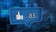 Animation of Blue Speech Bubble with Thumbs Up Icon and Numbers Growing Over Data Processing Stock Video - Video of business, animation: 207362285