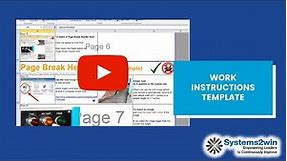 Work Instructions video