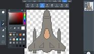 Drawing and shading space ship in Pixel Art Studio