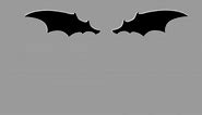 Bat wings silhouette. 2D animation. Alpha channel