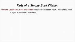 How to Cite a Book in APA Style