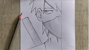 Como dibujar a kakashi facil paso a paso || dibujar anime || How to draw anbu kakashi