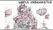Simple Urban Sketch from Your Imagination - A Steampunk Village