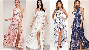 Floral printed Dresses Designs styles 2023/ Summer Floral Maxi Dresses/ causal Summer Wedding