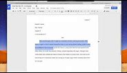 Setting up MLA format in Google Docs