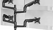 4 Monitor Stand for Desk, Quad Monitor Mount for Screens up to 40 Inches Within 25 lbs, Adjustable 4 Monitor Desk Mount, Heavy Duty Monitor Arm for 4 Monitors - Black