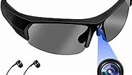 UYIKOO Video Camera Polarized Sunglasses, Bluetooth 4.1 Camera Glasses, HD 1080P Webcam Spy Glasses with Earphone for Outdoor Sports (Built in 32GB TF Card)