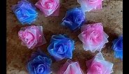 Make your own Organza Ribbon Roses for your projects. No sew Project