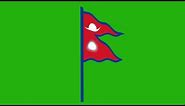 Nepal Flag Waving Green Screen Full HD