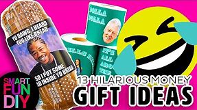Gift Pranks! 😜 13 HILARIOUS ways to give 🎁 GIFT CARDS + cash gifts + money 💸 [Free Printables]🎄