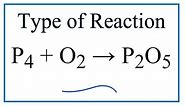 Type of Reaction for P4 + O2 = P2O5