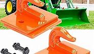 AUTOBOTS Tractor Bucket Hooks 3/8" (2 Pack),Max 15,000 lbs, Bolt On Hooks for Tractor Bucket,Heavy Duty Grab Hook Tow Hook,Indispensable Tractor Bucket Accessories for Rv,Utv,Truck,Orange