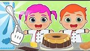 BABY ALEX AND LILY 🍮 Learn How to Make Chocolate Crème Caramel | Cartoons for Kids