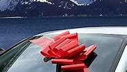 Big Red Car Bow Ribbon - 25" Wide, Fully Assembled Large Gift Decoration, Memorial Day, Gift Bow, Birthday, Anniversary, 4th of July, Fundraiser, Christmas, Valentine's Day, President's Day
