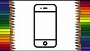 How to draw a iphone easy step by step / phone drawing easy