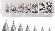 Shaddock Fishing 54pcs/Box Assorted Bell/Bass Casting Sinkers Weights Kit Saltwater Fishing Weights-Total 13OZ in A Handy Box