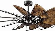 Springer Collection 52-Inch 12-Blade DC Motor Farmhouse Windmill Ceiling Fan Architectural Bronze