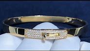 Hermes 18k Yellow Gold Diamond Bracelet.