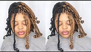Half Color Box Braids with Curly Ends 🌗 beginner friendly tutorial on yourself
