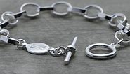 Sterling Silver Charm Bracelet with Toggle Clasp