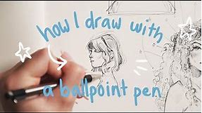 BALLPOINT PEN TUTORIAL- how i sketch in pen ✨