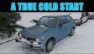 Classic 1975 Honda Civic Cold Start! First Generation Hondamatic 2 speed!