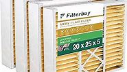Filterbuy 20x25x5 Air Filter MERV 11 Allergen Defense (4-Pack), Pleated HVAC AC Furnace Air Filters for Honeywell FC100A1037, Lennox X6673, Carrier, and More (Actual Size: 19.88 x 24.75 x 4.38 Inches)