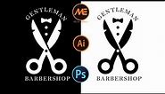 barbershop logo design in adobe Illustrator 22021
