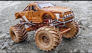 Spent 21 Days to Make Detailed Ford F150 Monster Truck Out of Wood