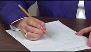 Pencil and Paper Position for Right handers