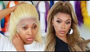 WIG TRANSFORMATON| BEYONCE INSPIRED CARAMEL BLONDE WIG HAIR TUTORIAL