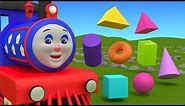 Learn about 3D shapes with Choo-Choo Train – part 1. Educational cartoon for children grade 1