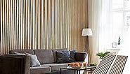 Two Acoustic Wood Wall Veneer Slat Panels - Natural Oak | 94.49” x 12.6” Each | Soundproof Paneling | Wall Panels for Interior Wall Decor |Luxury Wood Veneer Panel | 0.78” Depth