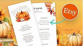 How To Make Thanksgiving Menu Templates To Sell On Etsy (Or Print At Home)