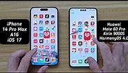 Huawei Mate 60 Pro Vs iPhone 14 Pro Max Speed Comparison!