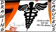 How to Draw CADUCEUS Logo EASY and color on paper | Medical Symbol | #MrUsegoodART