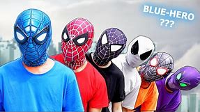PRO 6 SPIDER-MAN Team || BLUE is New Color SuperHero ??? ( Comedy Action Real Life ) by FLife TV
