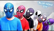 PRO 6 SPIDER-MAN Team || BLUE is New Color SuperHero ??? ( Comedy Action Real Life ) by FLife TV