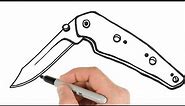 How to Draw Pocket Knife / Easy Stuff Drawings