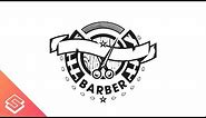 Barber Logo Design Time Lapse in Inkscape