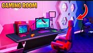 Building a Aesthetic Gaming Setup In Fortnite Creative! (Speed Build)