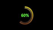 Premium stock video - Circular percentage progress bar on transparent background