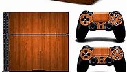 Decal Skin for Ps4, Whole Body Vinyl Sticker Cover for Playstation 4 Console and Controller (Include 4pcs Light Bar Stickers) (PS4, Brown)