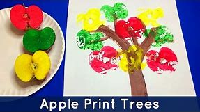 Apple Print Trees - Preschool and Kindergarten Art Project