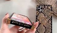 Square Snakeskin Leather Phone Case for iPhone 11 Pro Max Xs