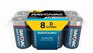 Rayovac High Energy D Batteries (8 Pack), Alkaline D Cell Batteries
