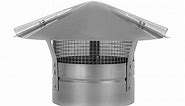 Cone Top Round Chimney Cap with Screen - Stainless Steel