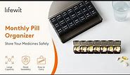 Lifewit Monthly Pill Box Organizer, 4 Packs Weekly Medicine Pill Organizer Cases