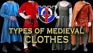 Most common types of MEDIEVAL CLOTHES or garments: MEDIEVAL MISCONCEPTIONS