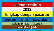 kalender 2012 lengkap pawukon - weton - pasaran kalender jawa / hijriah